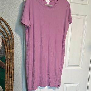 Lilac/pink ribbed t-shirt dress